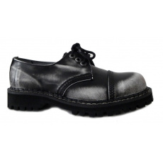 topánky kožené KMM 3 dierkové čierne/biela