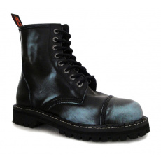 topánky kožené KMM 8 dierkové čierne/jeans
