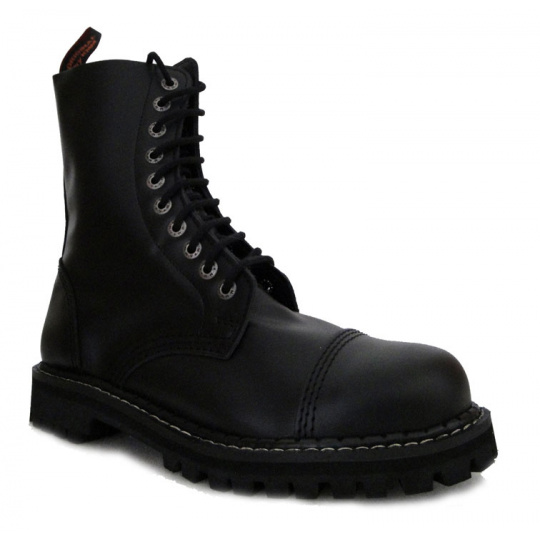 topánky kožené KMM 10 dierkové čierne