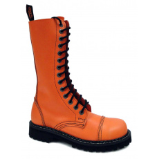 topánky kožené KMM 14 dierkové oranžové