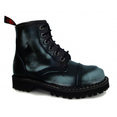 topánky kožené KMM 6 dierkové čierne/jeans