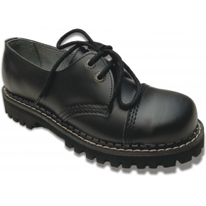 topánky kožené KMM 2 dierkové čierne